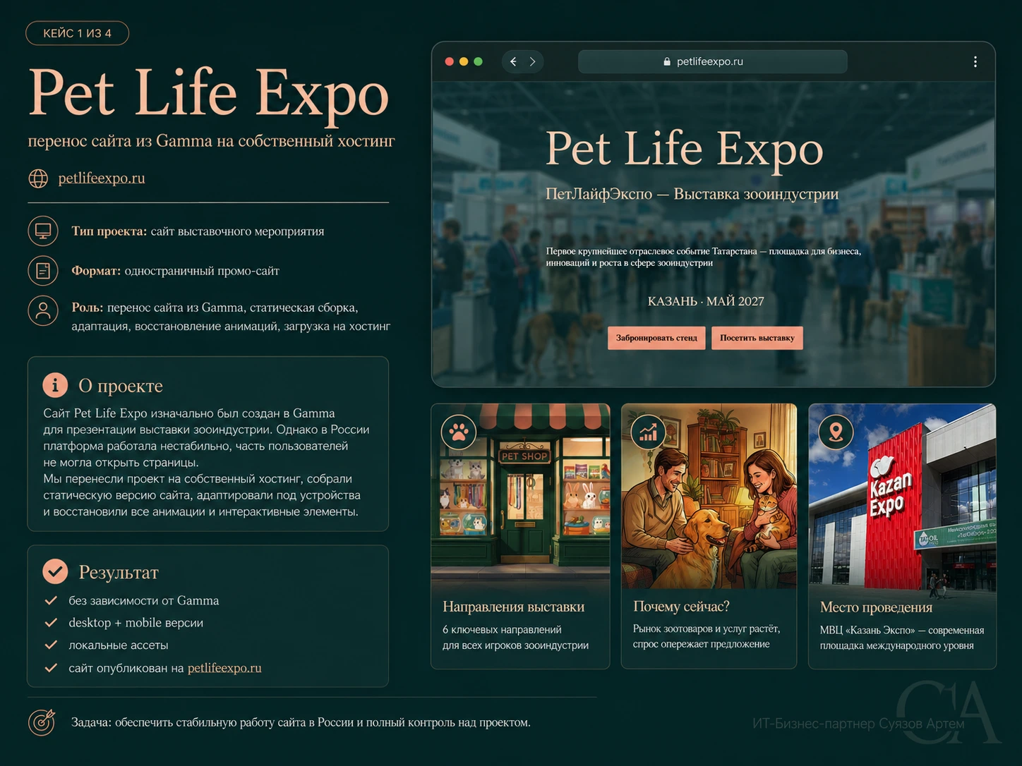 Pet Life Expo: сайт после переноса из Gamma